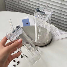 Load image into Gallery viewer, Square Drinking Cup with Lid &amp; Straw