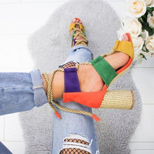 Load image into Gallery viewer, Multicolor Lace-up Heels