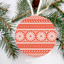 Load image into Gallery viewer, Round Christmas tree hanging sign with patterns