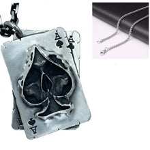 Load image into Gallery viewer, Spade Poker Skull Pendant Necklace