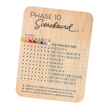 Load image into Gallery viewer, Wooden Phase 10 Score Board