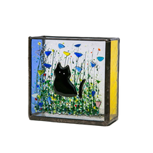 Load image into Gallery viewer, Cats Stained Glass Vase