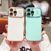 Load image into Gallery viewer, Cute Wave Shape With Love Heart Raised Camera Protection Phone Case
