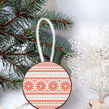 Load image into Gallery viewer, Round Christmas tree hanging sign with patterns