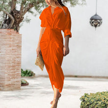 Load image into Gallery viewer, Lapel Shirt Solid Color Dress