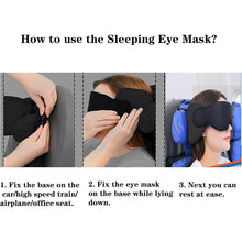 Load image into Gallery viewer, Travel Neck Pillow with Head Strap &amp; Eye Mask