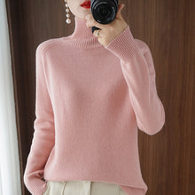 Load image into Gallery viewer, Women's Solid Turtleneck Knit Sweater