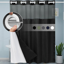 Load image into Gallery viewer, Waffle Pattern Double Layer Shower Curtain