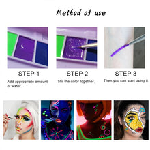 Load image into Gallery viewer, Water-Soluble Fluorescent Makeup Palette