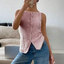 Load image into Gallery viewer, Women's Plain Button Front Tank Top