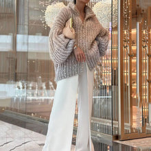 Load image into Gallery viewer, Knitted Sweater Jacket With Monochromatic Sequins