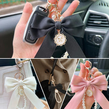 Load image into Gallery viewer, Cute Faux Pearl Decorated Wristlet Keychain