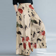 Load image into Gallery viewer, Cotton And Linen Printed Wide-Leg Pants