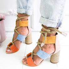 Load image into Gallery viewer, Multicolor Lace-up Heels