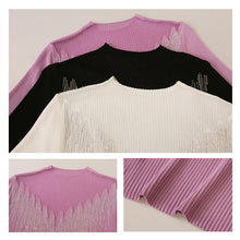 Load image into Gallery viewer, Rhinestone-studded Hollow Stitching Short Sleeves