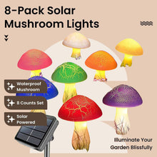 Load image into Gallery viewer, Solar-Powered Mushroom Garden Lights