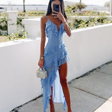 Load image into Gallery viewer, Sexy halter solid color dress gown