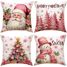 Load image into Gallery viewer, Pink Christmas Pillow Covers