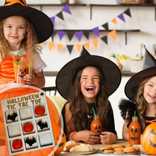 Load image into Gallery viewer, Wooden Halloween Tic Tac Toe Board Boo