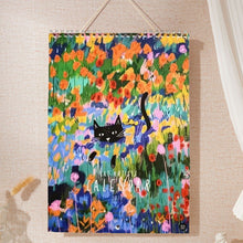 Load image into Gallery viewer, 2025 Cat Art Wall Calendar with Thematic Illustrations