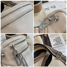 Load image into Gallery viewer, Multi-Pocket Women Leather Solid Crossbody Chest Bag