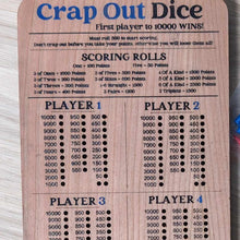 Load image into Gallery viewer, Crap Out Dice Scoreboard