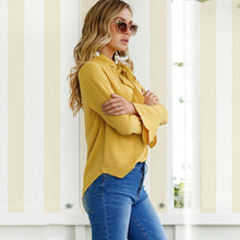 Load image into Gallery viewer, Magoloft™ Lace-up Long Sleeve Chiffon Blouse
