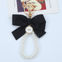Load image into Gallery viewer, Cute Faux Pearl Decorated Wristlet Keychain