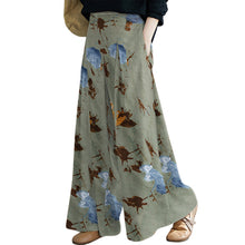 Load image into Gallery viewer, Cotton And Linen Printed Wide-Leg Pants
