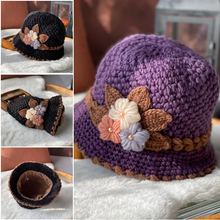 Load image into Gallery viewer, French Thicken Women's Flowers Knitted Woolen Hat