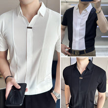 Load image into Gallery viewer, Men's Business Casual Patchwork Shirt