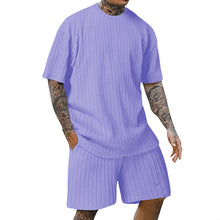Load image into Gallery viewer, Men's Solid Textured Shorts Set