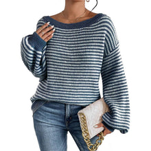 Load image into Gallery viewer, Women's Striped Drop Shoulder Sweater
