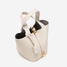 Load image into Gallery viewer, Trendy Plain Color Leather Handbag with Lock Design