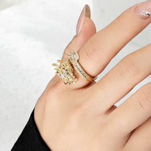 Load image into Gallery viewer, Delicate Dragon Open Adjustable Zirconia Good Luck Ring