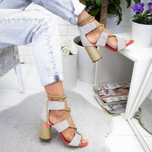 Load image into Gallery viewer, Multicolor Lace-up Heels