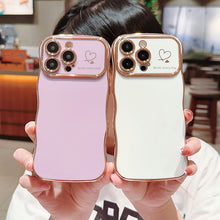Load image into Gallery viewer, Cute Wave Shape With Love Heart Raised Camera Protection Phone Case