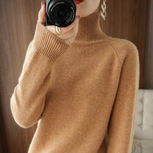 Load image into Gallery viewer, Women's Solid Turtleneck Knit Sweater