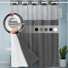 Load image into Gallery viewer, Waffle Pattern Double Layer Shower Curtain