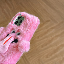 Load image into Gallery viewer, Funny Tongue Sticking Out Plush Mobile Phone Case For iPhone