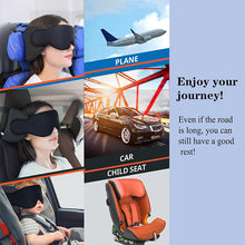 Load image into Gallery viewer, Travel Neck Pillow with Head Strap &amp; Eye Mask