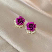 Load image into Gallery viewer, Diamond Rose Earrings
