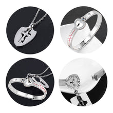 Load image into Gallery viewer, Lock Bracelet and Key Necklace Set