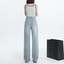 Load image into Gallery viewer, Lyocell høye jeans med vidde ben