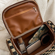Load image into Gallery viewer, Vintage Checkerboard Pattern Makeup Bag