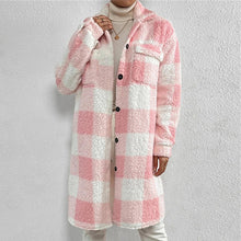 Load image into Gallery viewer, Women’s Chic Plaid Print Warm Plush Long Coat