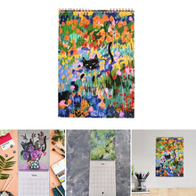 Load image into Gallery viewer, 2025 Cat Art Wall Calendar with Thematic Illustrations