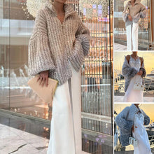 Load image into Gallery viewer, Knitted Sweater Jacket With Monochromatic Sequins