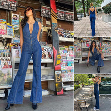 Load image into Gallery viewer, Backless Heart Cutout Denim Jumpsuit For Women