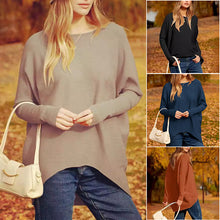 Load image into Gallery viewer, Women's Irregular Oversized Dolman Sleeve Knitted Pullover